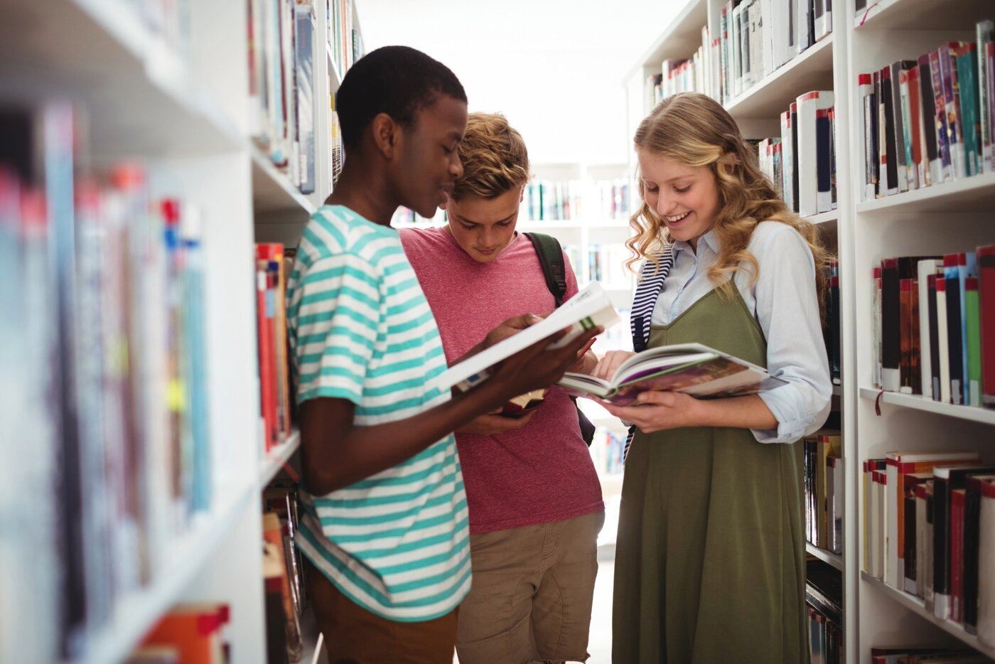Students library books