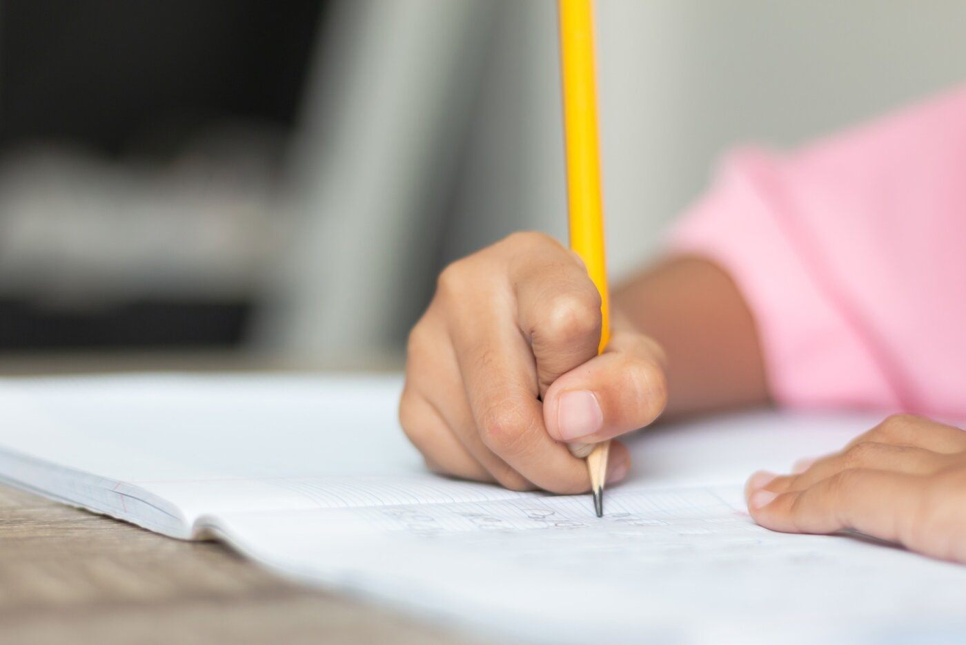 Student pencil writing