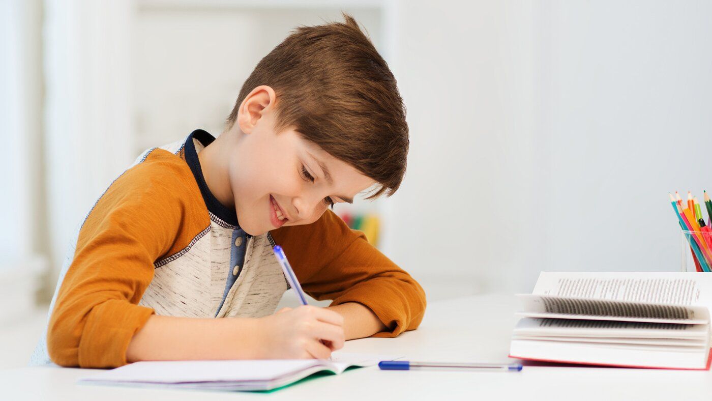 Student book writing