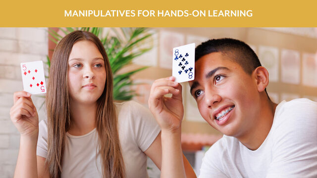 4 students manipulatives learning